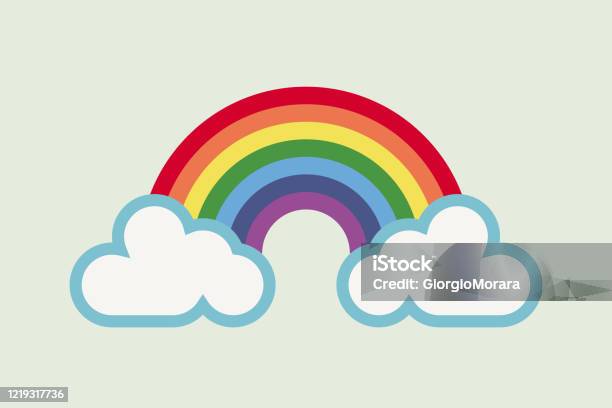 Rainbow For Hope And Wish - Arte vetorial de stock e mais imagens de Arco-Íris - Arco-Íris, Símbolo de ícone, Nuvem - Céu