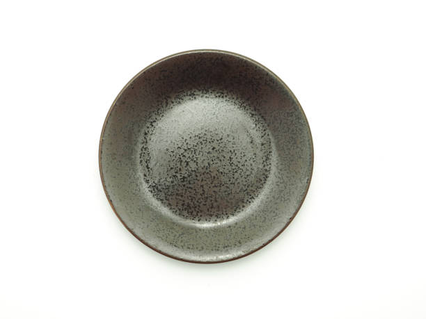 istock Brown color round dish old Japanese style 1219319190