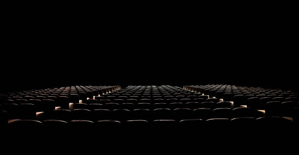 empty chairs in large conference hall for corporate convention or lecture - empty theater imagens e fotografias de stock