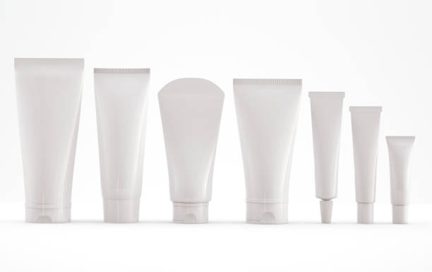 Empty tubes mockup Cosmetic tube templae on white background white plastic tube stock pictures, royalty-free photos & images
