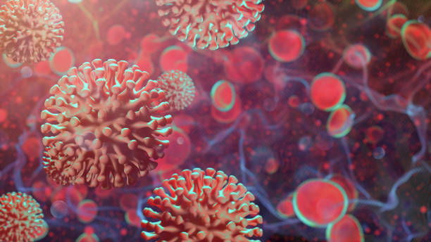 istock Coronavirus COVID outbreak, bacteria, blood, virus outbreak infection spread health and science research. 3D virus and blood cell health care and medical science technology concept abstract background 1219326895