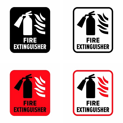 Emergency Puffer Sign Fire Extinguisher Emergency Situation Protection Device Information ...