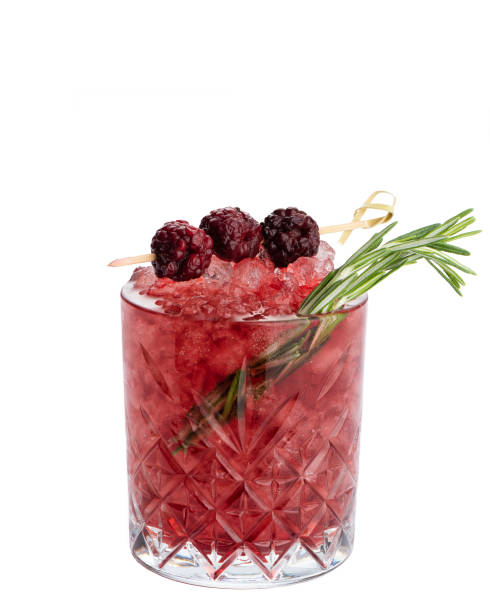 istock Bramble alcohol cocktail with blackberries on white background 1219332014