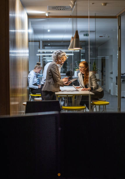 istock Business people working late in the office 1219334936