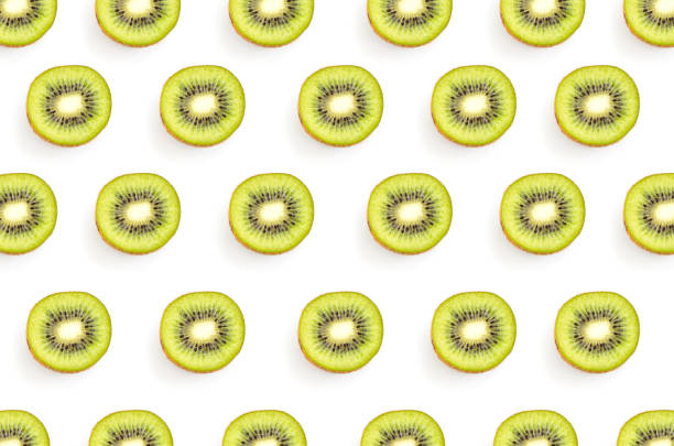 sliced kiwi on a white background