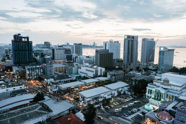 istock Evening view on a building in Pattaya Thailand. 1219344480
