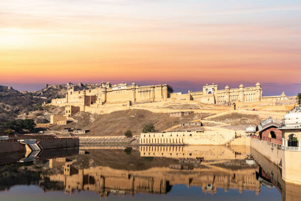 istock Amber Fort in India, Jaipur, sunset view 1219345461