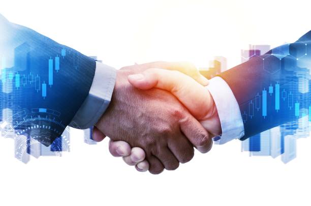 istock business man shaking hand with global network link connection, graph chart stock market graphic diagram and city background, digital technology, internet communication, teamwork, partnership concept 1219347799