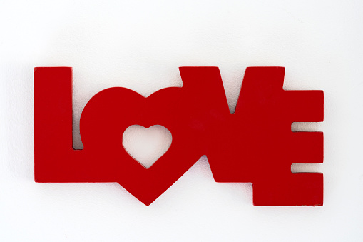 red love decoration on white background