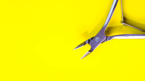 istock Manicure set on a yellow background. 1219354246
