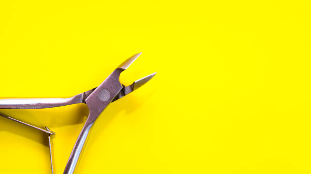 istock Manicure set on a yellow background. 1219354324