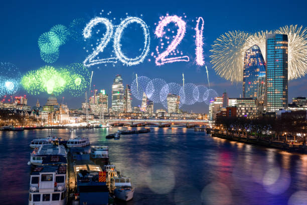 New Year's 2021 Fireworks firework exhibition in London