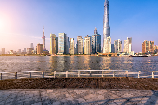 Urban architectural scenery of Pudong New Area, Shanghai, China