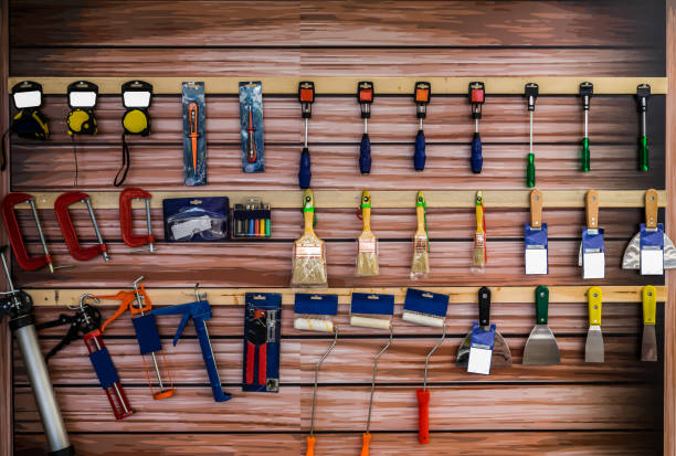 istock Set of the working tool at the board. 1219368110