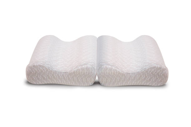istock Orthopedic leg pillow, Orthopedic foot pillow with Memory Effect. Comfort Memory Pillow under the head with a recess under the shoulder isolated on white background. Sleeping Support Pillow 1219370690