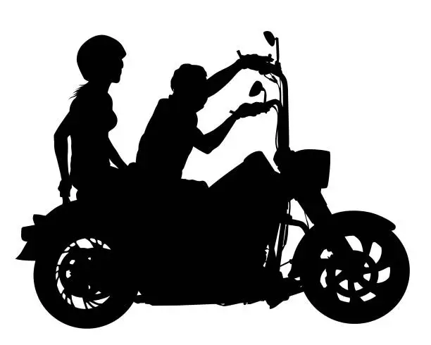 Vector illustration of People on bike