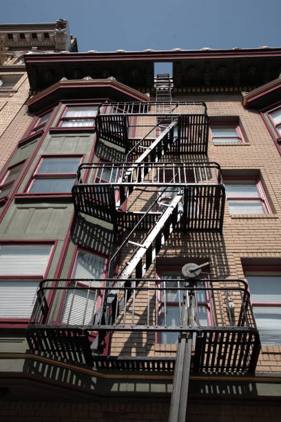 istock Fire escape stairs on building, San Francisco 1219375914