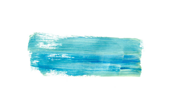 istock Blue brush stroke with watercolor isolated on white background 1219377126