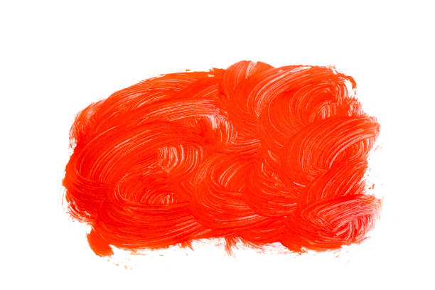 istock Red watercolor pattern brush stroke isolated on white background 1219377128