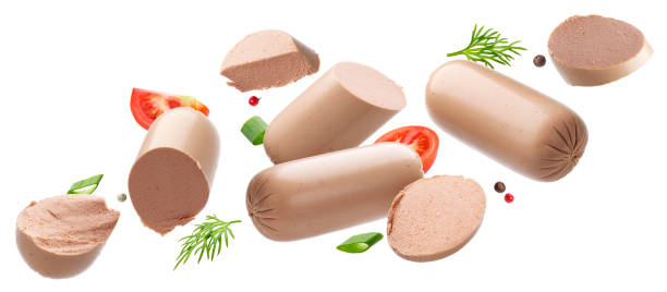 куриный паштет изолированы на белом фоне, фуа-гра - duck meat meat white meat food стоковые фото и изображения