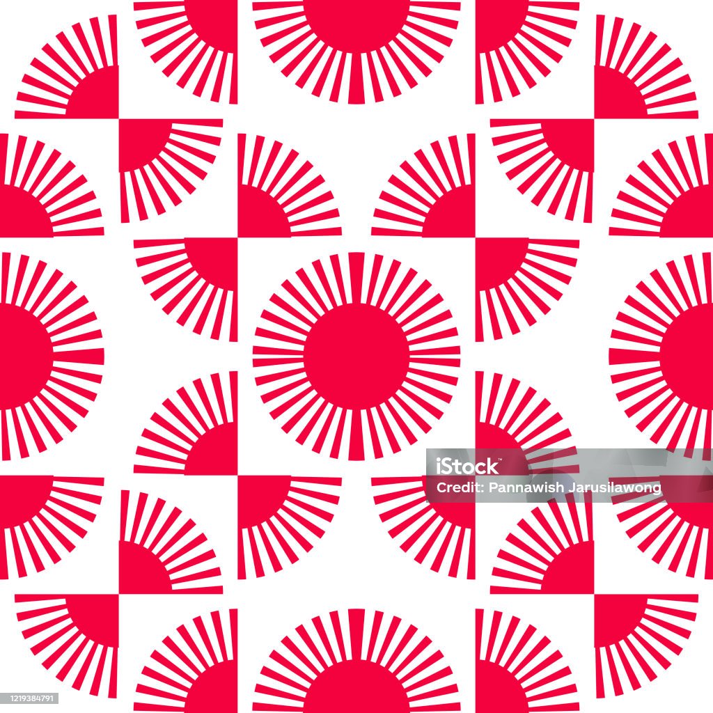 Japan Sun Pattern Japanese Emperor Sun Vector Seamless Pattern Stock Illustration ...
