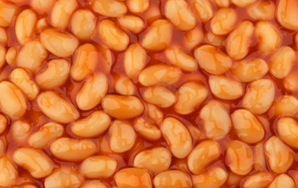 Baked beans in tomato sauce texture or pattern