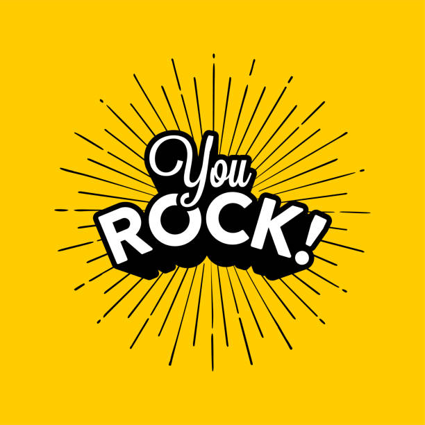 ilustraciones, imágenes clip art, dibujos animados e iconos de stock de te balanceas sobre la ilustración vectorial de fondo amarillo - músico de rock