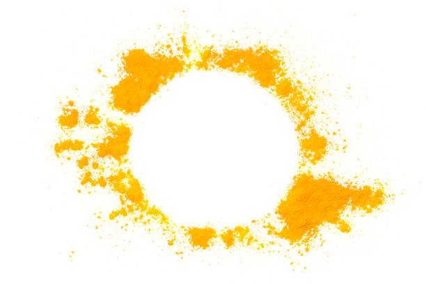 istock Turmeric powder isolated on white background. Top view. 1219385734