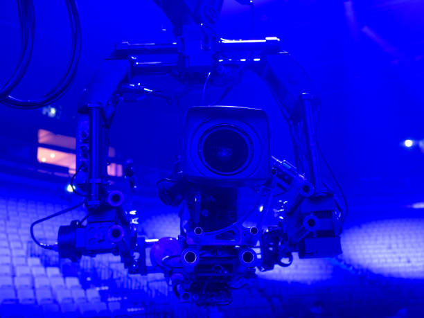 istock tv camera in a concert hall. Digital TV camera. 1219386495