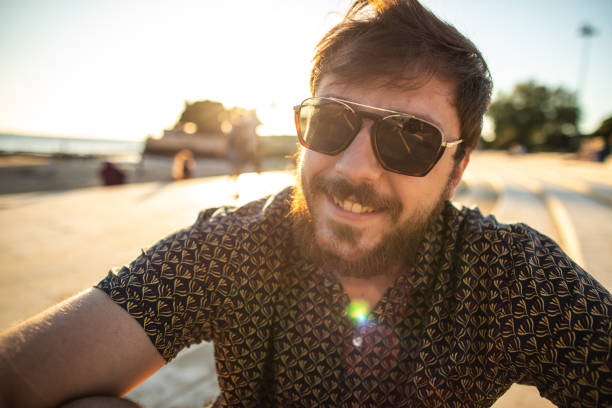 istock Hipster man with sunglasses in Lisbon 1219387343