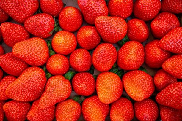 istock fresh red strawberries lie side by side in a box 1219387741