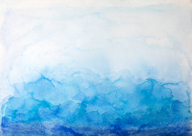 istock Blue watercolor background - abstract ocean 1219392852