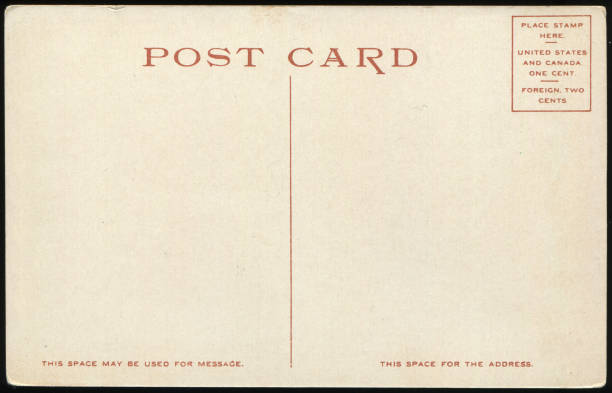 Vintage blank postcard of USA in early 1900s, a very good background for any usage of the historic postcard communications. stock photo