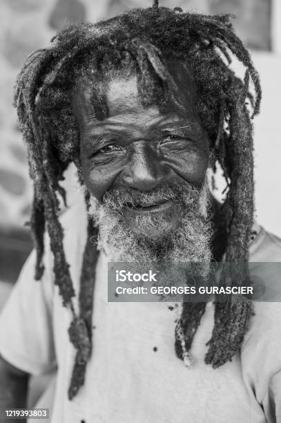 Old Dreadlocks Rastaman Fisherman On Tropical Caribbean Island Stock Photo - Download Image Now