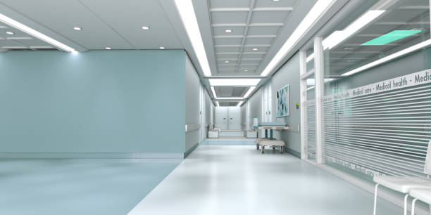 istock Blue hospital with copy space 1219394118