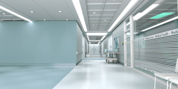hospital azul com espaço de cópia - entrance test - fotografias e filmes do acervo