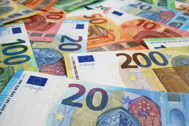 istock Euro bank note currency finance background 1219394619