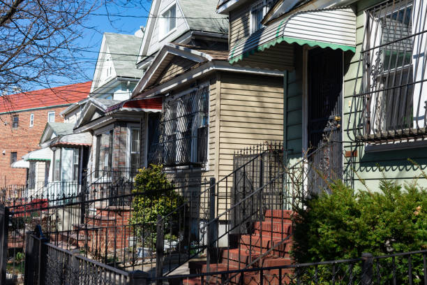 istock Row of Old Homes in Elmhurst Queens 1219396309