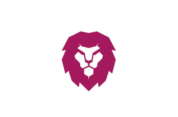 Vector illustration of Creative Red Lion Head