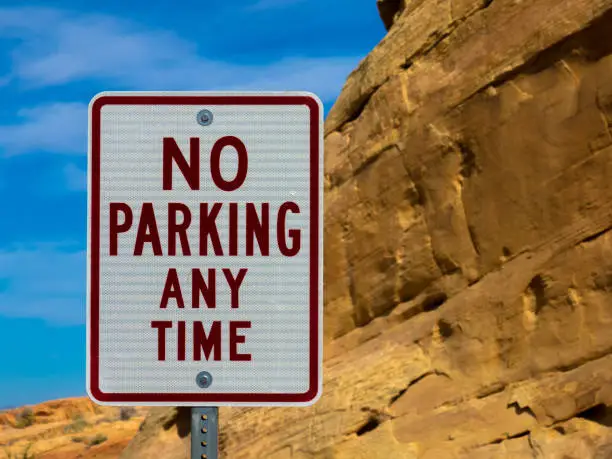 Photo of No parking sign, in Valley of Fire State Park