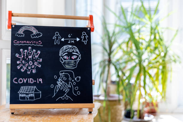 istock Coronavirus and Covid-19 Explanations on Blackboard 1219400944