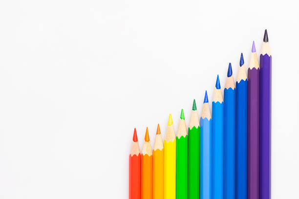 istock Color pencil chart at white background. Growth concept. 1219406178