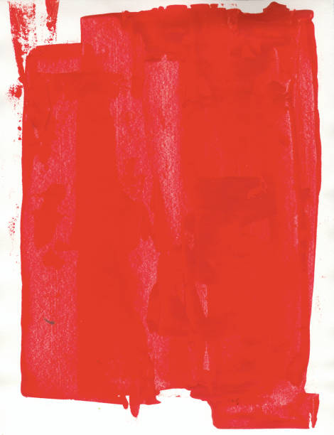 красная краска на белом фоне - palette knife painting стоковые фото и изображения