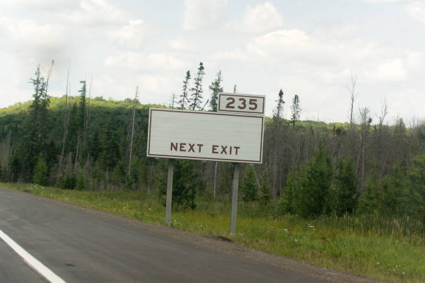 istock Empty Exit Sign along side the Highway in a Rural Area 1219409223
