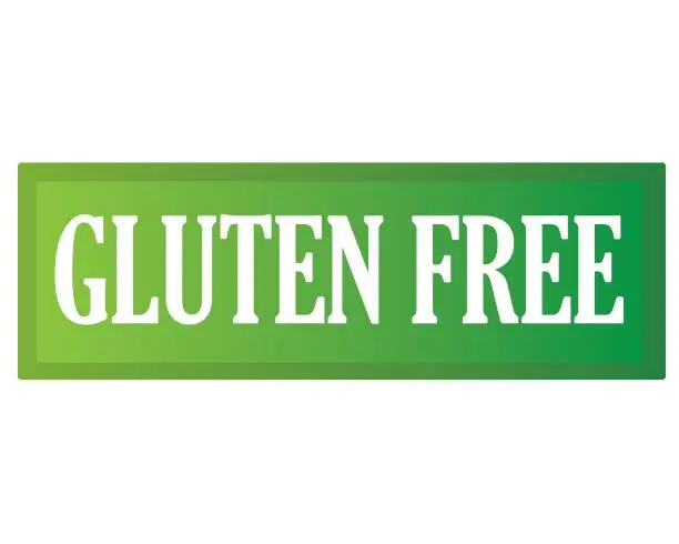 Vector illustration of green color gluten free button flat vector, eps.