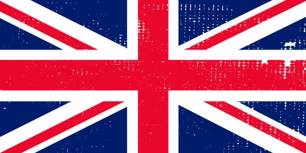 ilustrações de stock, clip art, desenhos animados e ícones de flag of united kingdom, vector distressed. vector united kingdom flag on grunge background - english flag british flag flag grunge