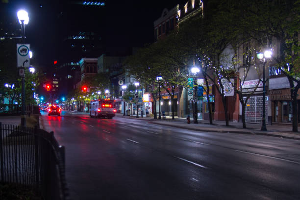 istock Hamilton, Ontario - Downtown Core at night 1219410472
