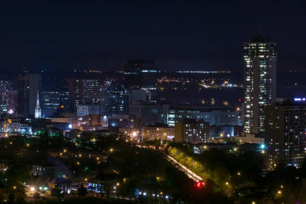 istock Hamilton, Ontario - Downtown Core at Night 1219410489