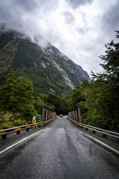 Photo of Road Over a Bridge in the Mountains