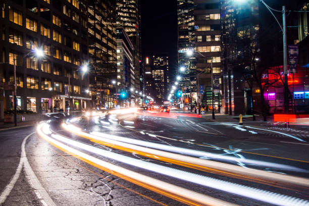 istock Toronto, Ontario - University Ave - Long Exposure at night with Traffic lights 1219411902